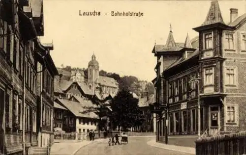 Ak Lauscha in Thüringen, Bahnhofstraße