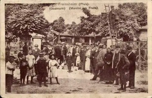 Ak Freinsheim an der Weinstraße Pfalz, Obstmarkt, Besucher