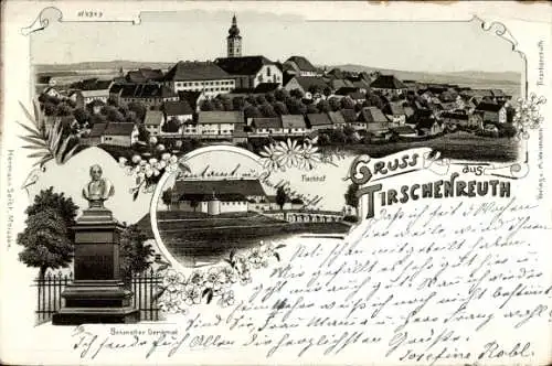 Litho Tirschenreuth in der Oberpfalz Bayern, Denkmal, Fischhof, Ort