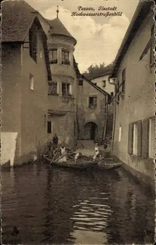 Ak Passau in Niederbayern, Ilzstadt, Hochwasser Straßenbild