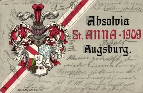 Studentika Ak Augsburg in Schwaben, Absolvia St. Anna 1909, Wappen