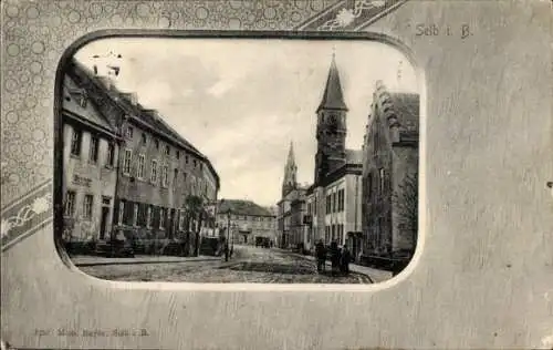 Jugendstil Ak Selb im Fichtelgebirge Oberfranken, Straßenansicht