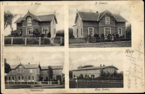 Ak Huje in Schleswig Holstein, Haus J. Maas, A. Sievers, Revenstorff, Hinr. Schütt