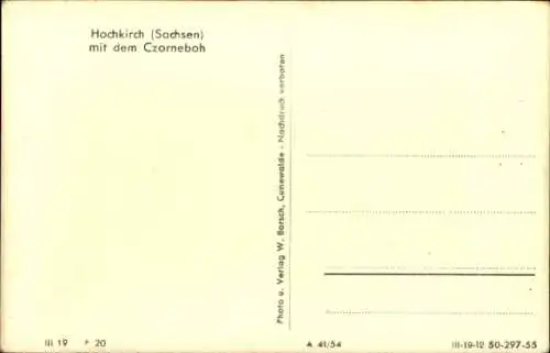 Ak Hochkirch in der Oberlausitz, Ortsansicht mit dem Schleifberg, Czorneboh