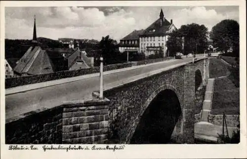 Ak Löbau in Sachsen, Hindenburgbrücke, Krankenhaus