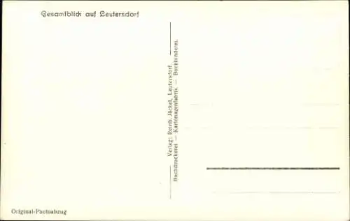 Ak Leutersdorf im Landkreis Görlitz, Fliegeraufnahme, Blick auf Ortschaft und Umgebung, Bahnstrecke