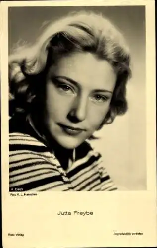 Ak Schauspielerin Jutta Freybe, Ross Verlag A 3349 1, Portrait