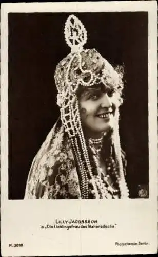 Ak Schauspielerin Lilly Jacobsson, Portrait, Die Lieblingsfrau des Maharadscha