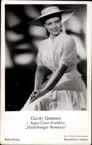 Ak Schauspielerin Gardy Granass, Portrait, Heidelberger Romanze