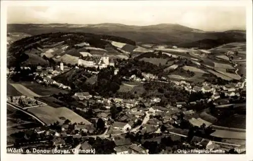 Ak Wörth an der Donau Oberpfalz Bayern, Fliegeraufnahme