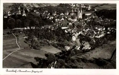 Ak Amorbach im Odenwald Unterfranken, Fliegeraufnahme