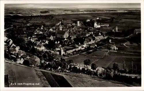 Ak Aub Landkreis Würzburg, Fliegeraufnahme