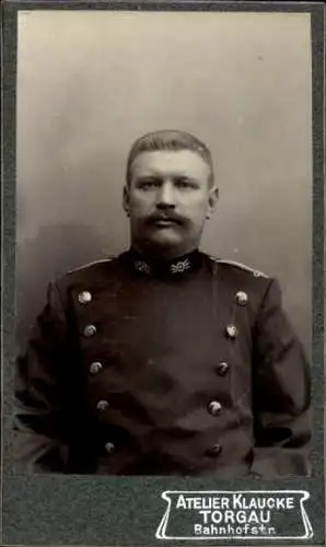 Foto Torgau, Deutscher Soldat in Uniform, Atelier Klaucke Torgau