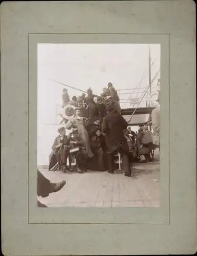 Foto Seebäderdampfer Cobra, HAPAG, Passagiere auf Deck, Hamburg 1889