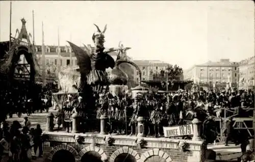 Foto Ak Nice Nizza Alpes Maritimes, Karneval, Festwagen Jahr 1879