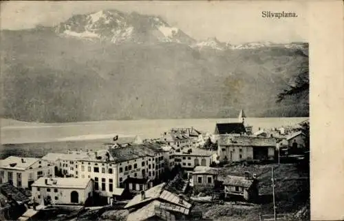 Ak Silvaplana Kt. Graubünden, Teilansicht, Hotel, Kirche