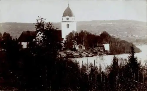 Foto Ak Rättvik Schweden, Teilansicht, Kirche