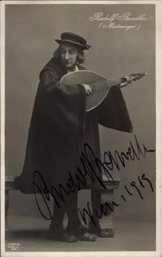 Ak Opernsänger Rudolf Bandler, Meistersinger, Autogramm