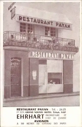 Ak Avignon Vaucluse, Restaurant Payan, Ehrhart