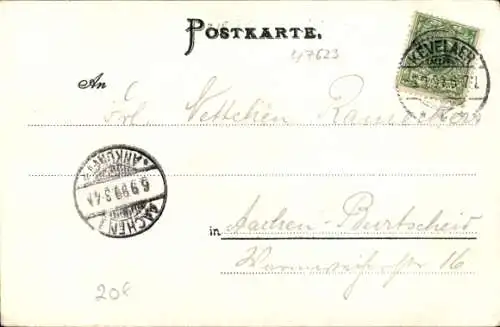 Litho Kevelaer am Niederrhein, Gasthof zu den goldenen und silbernen Schlüsseln