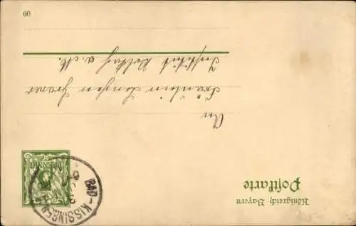 Handgemalt Ganzsachen Ak Pflanze, Vogel