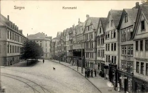 Ak Siegen in Westfalen, Kornmarkt, Geschäfte