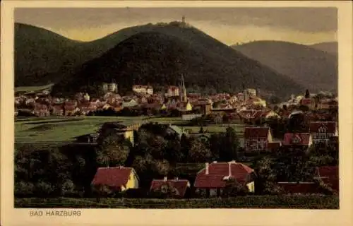 Ak Bad Harzburg am Harz, Gesamtansicht mit Burgberg.