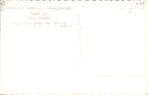 Ak Passagierschiff Ile de France, CGT