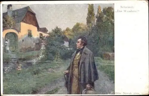 Künstler Ak Nowak, Otto, Österr. Komponist Franz Schubert, Das Wandern