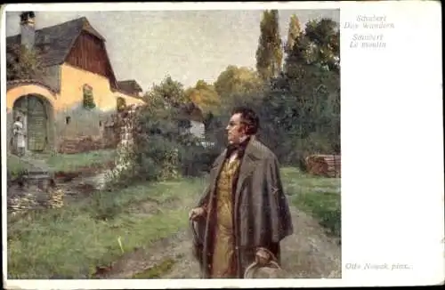 Künstler Ak Nowak, Otto, Österr. Komponist Franz Schubert, Das Wandern