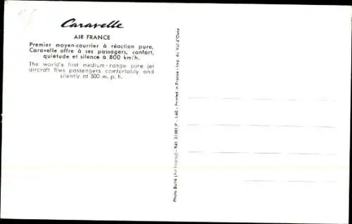 Ak Französisches Passagierflugzeug, Air France, Caravelle