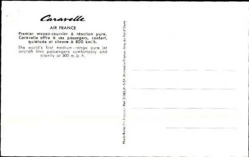 Ak Französisches Passagierflugzeug, Air France, Caravelle