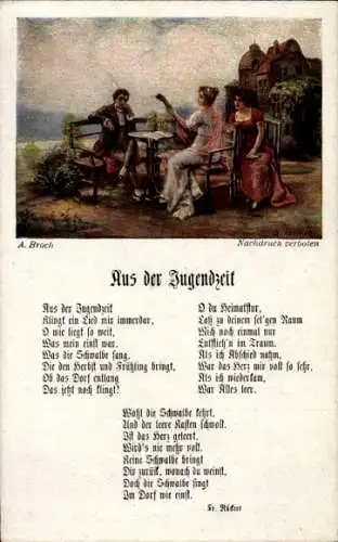 Lied Künstler Ak Broch, A., Aus der Jugendzeit