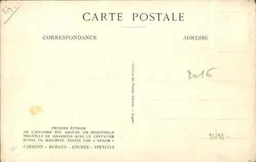 Künstler Ak Renard, Histoire des Amours de Demoiselle Phoeuille de Kharbone, Premier Episode