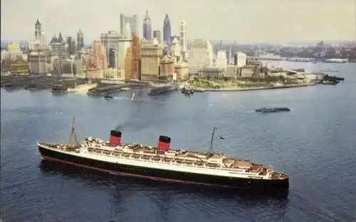 Ak RMS Queen Elizabeth, Cunard Line, New York