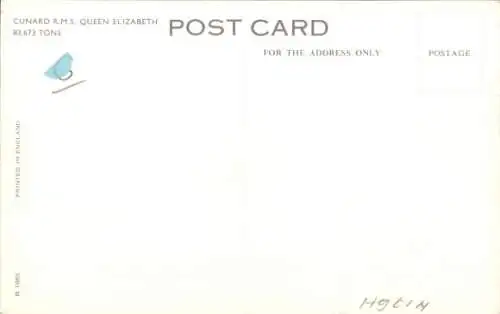 Ak RMS Queen Elizabeth, Cunard Line, New York