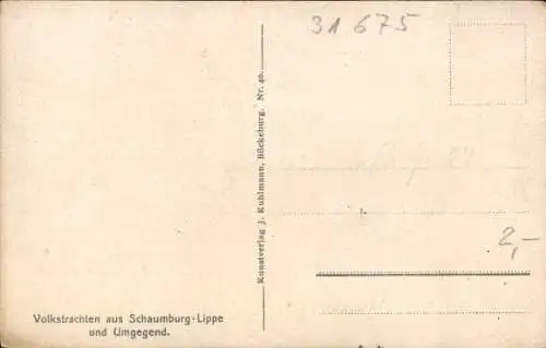 Ak Trachten Schaumburg Lippe, Familie, Kinder