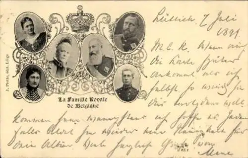 Ak Famille Royale de Belgique, Belgisches Königshaus, Leopold II, Marie Henriette