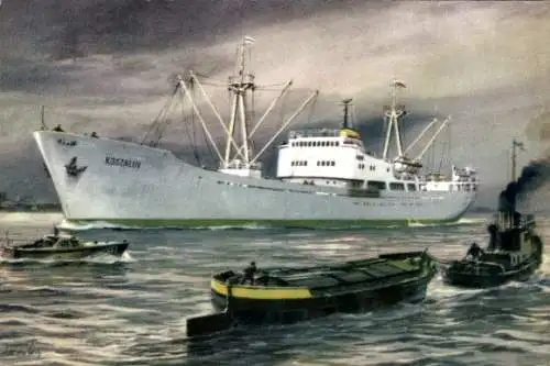 Künstler Ak Polskie Linie Oceaniczne, Polish Ocean Lines, M.S. Koszalin