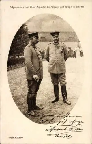 Passepartout Ak Kaiser Wilhelm II., Generalfeldmarschall Paul von Hindenburg, Posen 1915