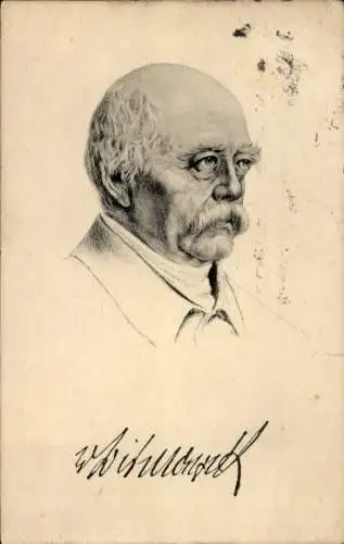 Künstler Ak Fürst Otto von Bismarck, Herzog von Lauenburg, Ministerpräsident, Portrait