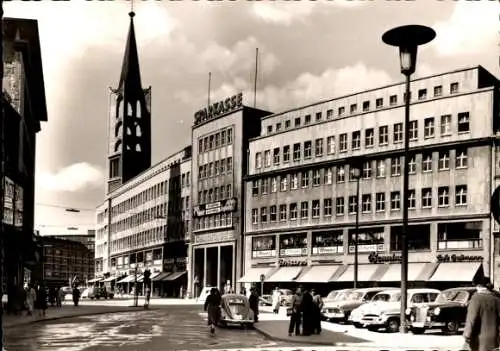 Ak Gelsenkirchen im Ruhrgebiet, Sparkasse, Turm, Geschäfte