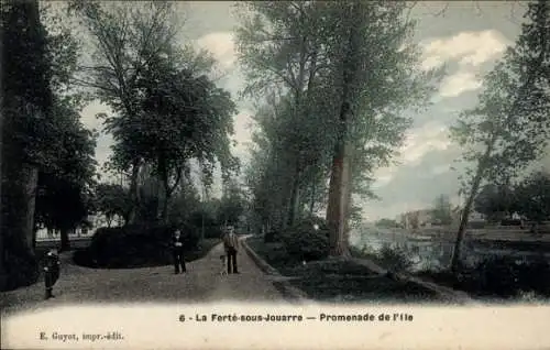 Ak La Ferte sous Jouarre Seine et Marne, Promenade de l'Ile