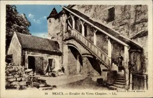 Ak Meaux Seine et Marne, Treppe des Alten Kapitels