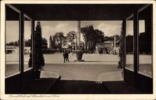 Ak Magdeburg in Sachsen Anhalt, Durchblick auf Ehrenhof und Dom