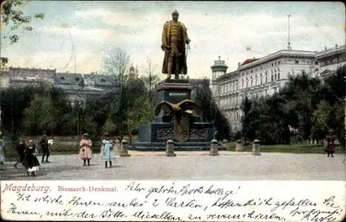 Ak Magdeburg an der Elbe, Bismarck-Denkmal