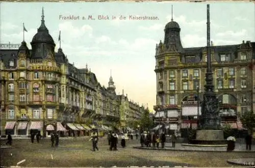 Ak Frankfurt am Main, Kaiserstraße, Denkmal