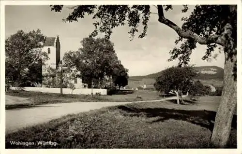 Ak Wehingen in Württemberg, Teilansicht, Kirche