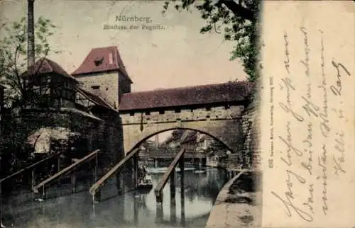 Ak Nürnberg in Mittelfranken, Einfluss Pegnitz