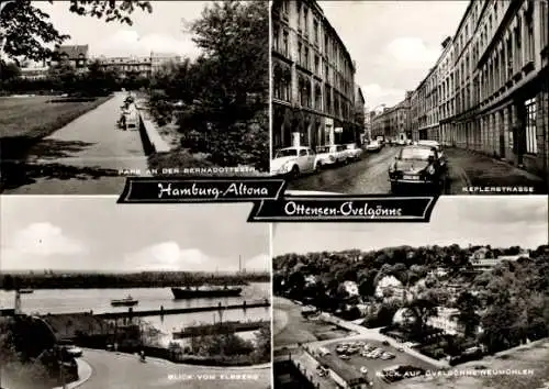 Ak Hamburg Altona Ottensen, Ovelgönne, Keplerstraße, Blick vom Elsberg, Park